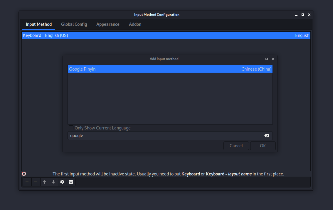 fcitx Add Google Pinyin